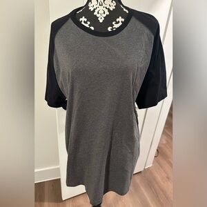 Xersion Men's Charcoal and Black Cotton Raglan Short Sleeve Tee